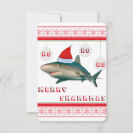 Tarjeta de tiburón de los Navidades de los tiburon