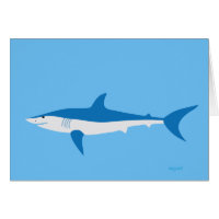 Tarjeta de tiburón Mako muy azul