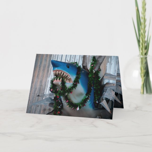 Tarjeta de tiburón para navidades (Anverso)
