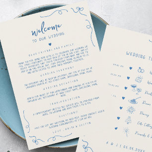 Tarjeta de tiempo de bienvenida de Boda de iconos 