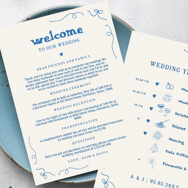 Tarjeta de tiempo de bienvenida del Boda de escrit (Subido por el creador)