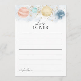 Tarjeta de tiempo espacial Planetas Nacimiento del