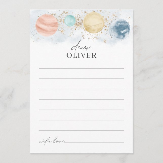 Tarjeta de tiempo espacial Planetas Nacimiento del (Anverso)