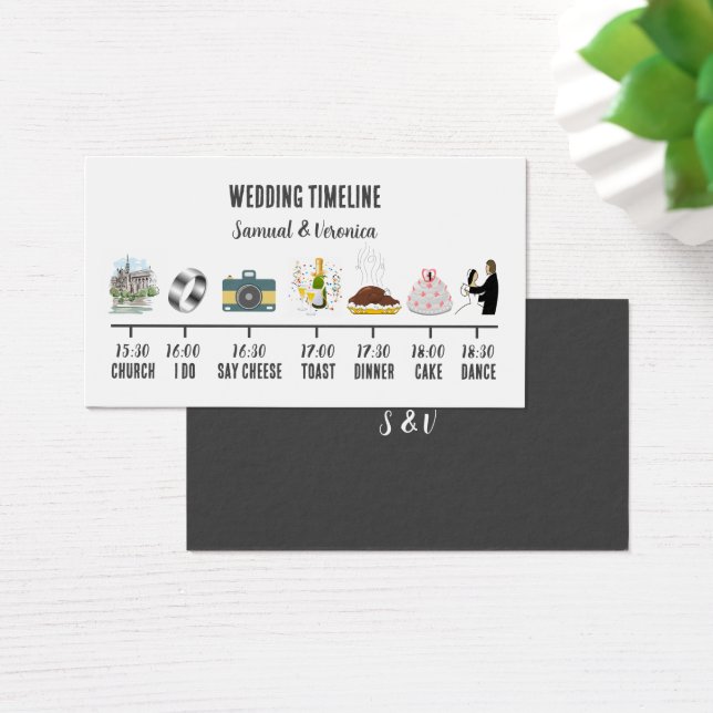 Tarjeta de tiempo moderna del Boda de iconos (Escritorio)