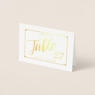 Tarjeta de tienda con número de mesa elegante de R