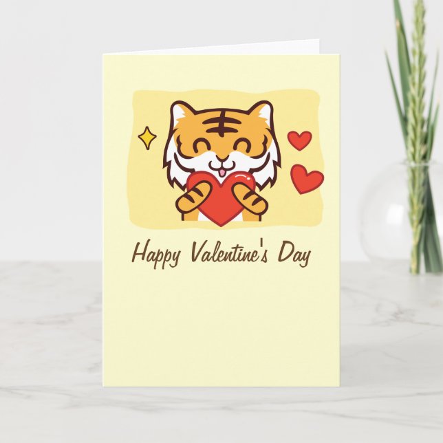 Tarjeta de tigre de San Valentín (Anverso)