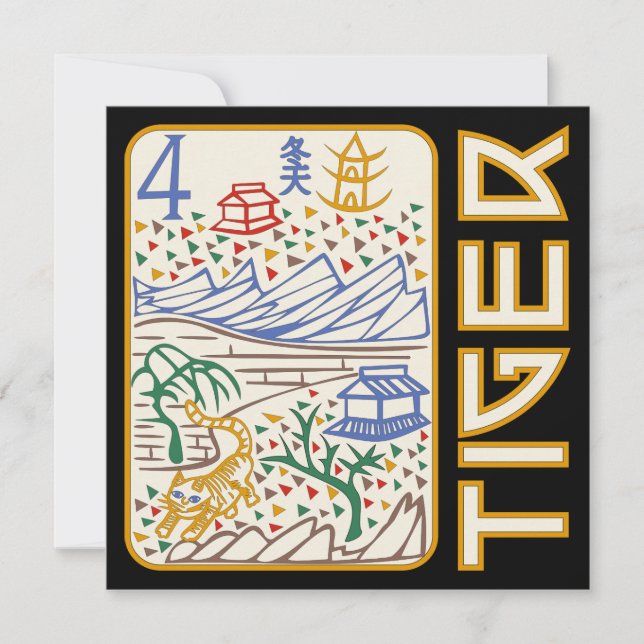 Tarjeta de tigre Mah Jongg (Anverso)