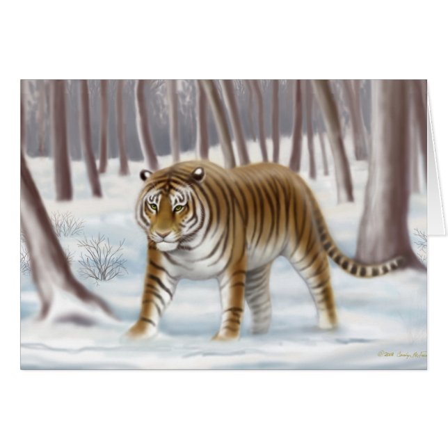 Tarjeta de tigre siberiana en peligro de extinción (Anverso (Horizontal))