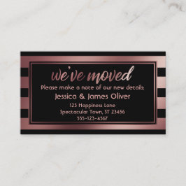 Tarjeta de timbre de oro Rosa con tiras "We've Mov