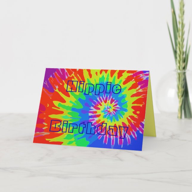 Tarjeta de tinte de cumpleaños Groovy Hippie (Anverso)