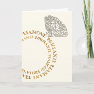 Tarjeta de tipografía de anillos de diamantes mult