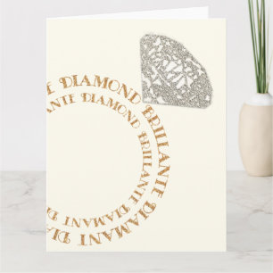 Tarjeta de tipografía de anillos de diamantes mult