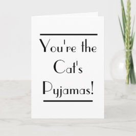 Tarjeta de tipografía de gatos pijamas de Art Deco