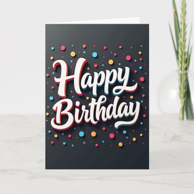 Tarjeta de tipografía de guión de cumpleaños dulce (Anverso)