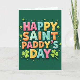 Tarjeta de tipografía divertida del día de Paddy