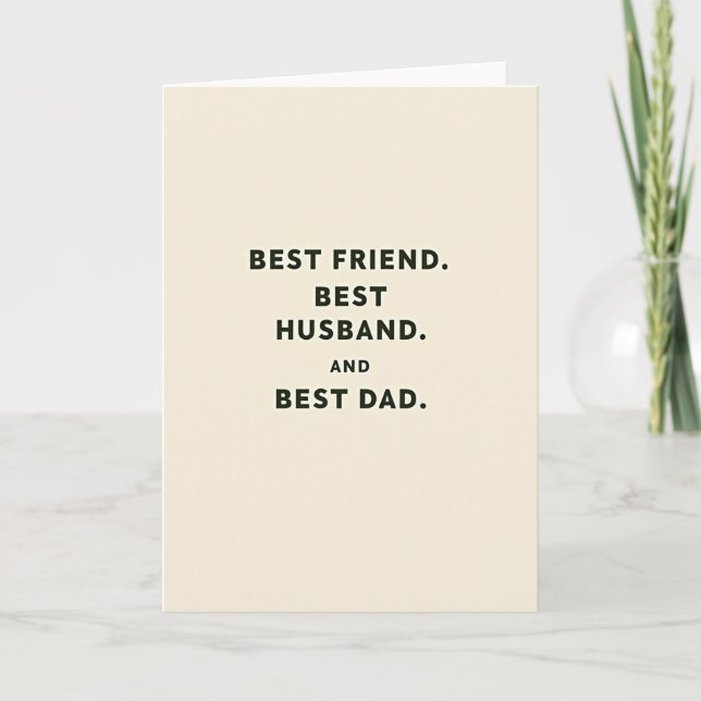 Tarjeta de tipografía para el mejor papá (Anverso)