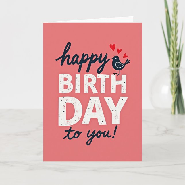 Tarjeta de Tipografía Rosa Alegre (Anverso)