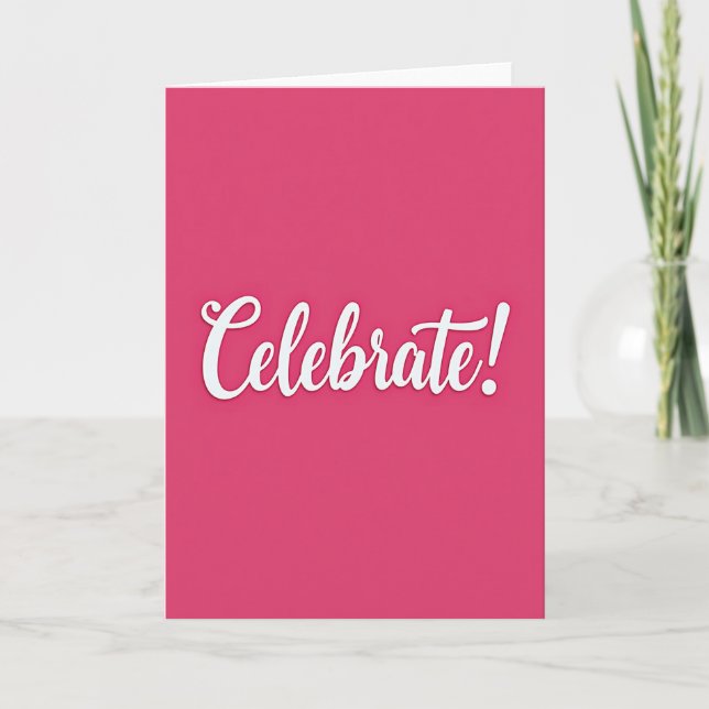Tarjeta de tipografía Vibrante Celebrar (Anverso)