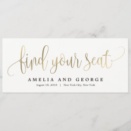 Tarjeta de título del plan de asiento - Caligrafía