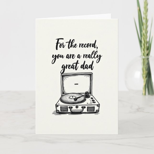 Tarjeta de Tocadiscos Genial Papá (Anverso)