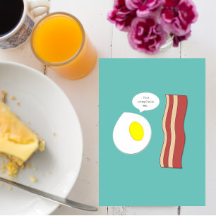 Tarjeta de tocino y del aniversario de los huevos