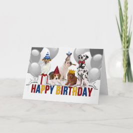 Tarjeta De todos nosotros divertidos perros cumpleaños