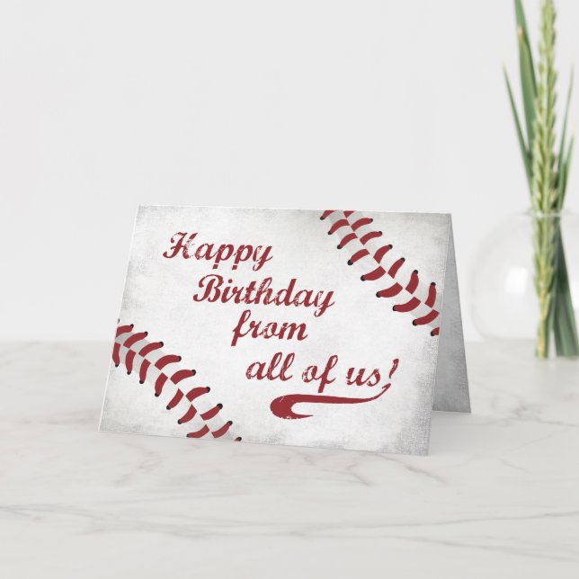 Tarjeta De todos nosotros Feliz cumpleaños Gran Grunge Bas (Anverso)