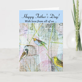 Tarjeta De todos nosotros / Feliz Día del Padre - Aves