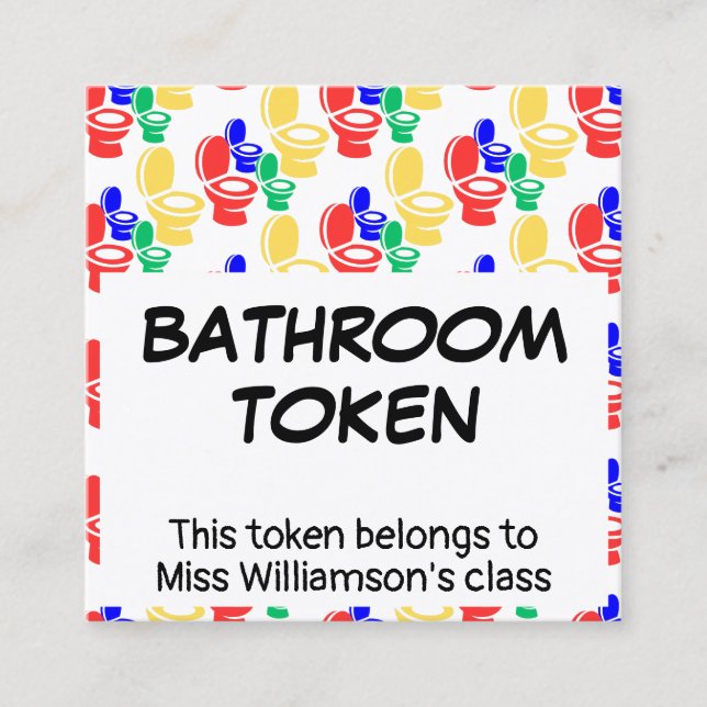 Tarjeta de TOKEN de BAÑO elemental para jardines d (Anverso)