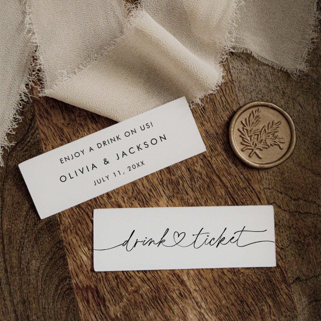 Tarjeta de token de bebida para Boda de boletos de (Subido por el creador)