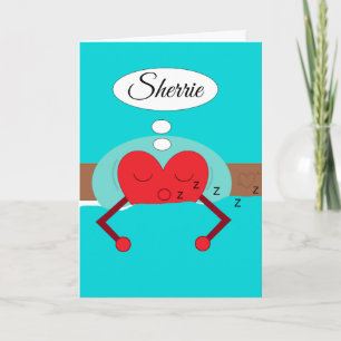 Tarjeta de tonos verdes de sueños del corazón