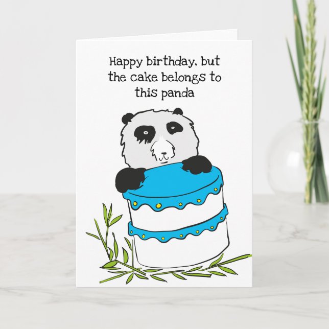 Tarjeta de torta de cumpleaños Panda (Anverso)