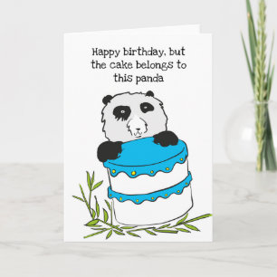 Tarjeta de torta de cumpleaños Panda