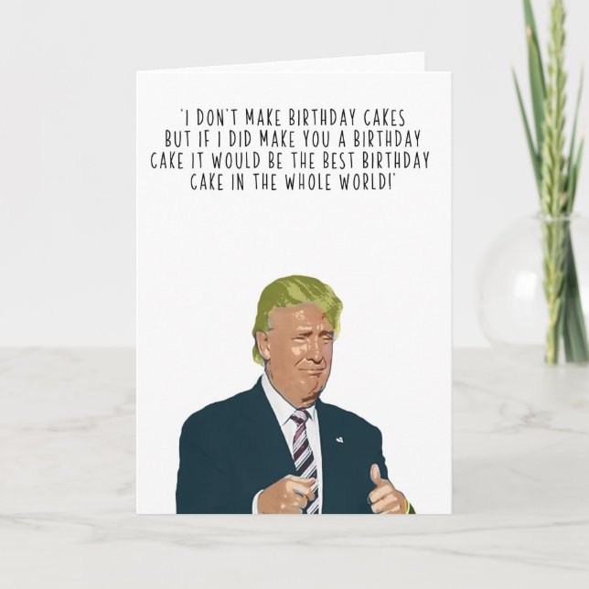 Tarjeta de torta de cumpleaños Trump (Anverso)