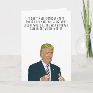 Tarjeta de torta de cumpleaños Trump