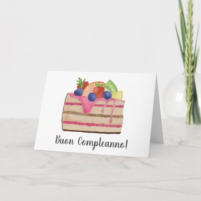 Tarjeta de Torta de Fruto de la Acuarela Italiana  (Anverso)