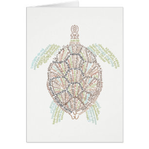 Tarjeta de tortuga del mar del mundo