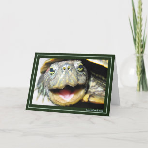 Tarjeta de tortuga feliz