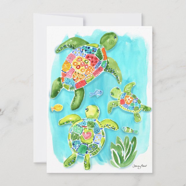 Tarjeta de tortuga marina (Anverso)