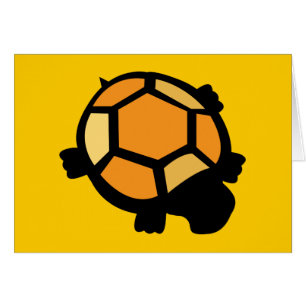 Tarjeta de tortuga negra y naranja
