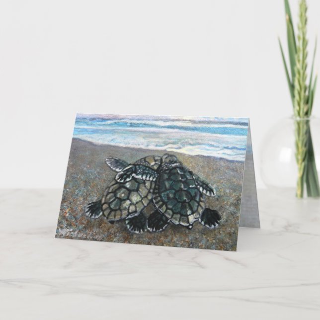 Tarjeta de tortugas marinas Soul Mates (Anverso)