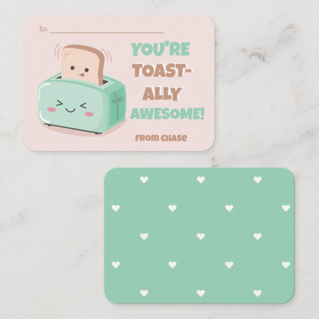 Tarjeta de tostadas asombrosa para El día de San V (Anverso / Reverso)