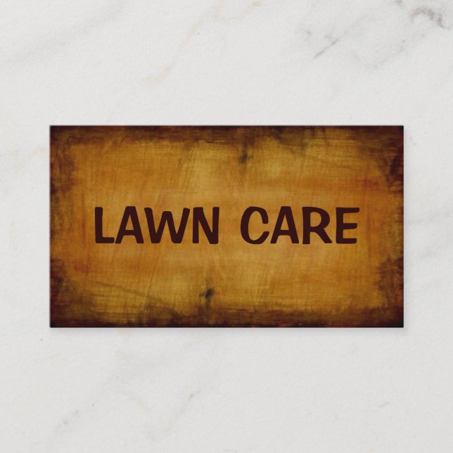 Tarjeta de trabajo antigua de Lawn Care (Anverso)