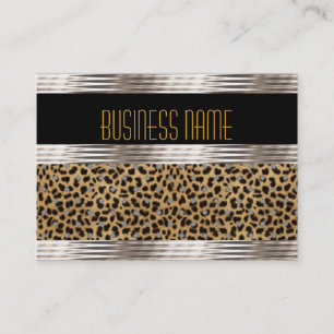 Tarjeta de trabajo Art Deco Black Leopard Skin