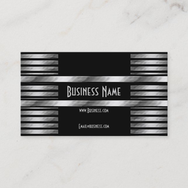 Tarjeta de trabajo Art Deco Plata negra (Anverso)