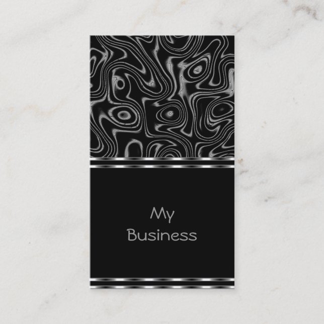 Tarjeta de trabajo Black Faux Silk (Anverso)