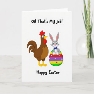 Tarjeta de trabajo de amigos divertidos de Pascua