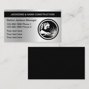 Tarjeta de trabajo de construcción de aspecto metá