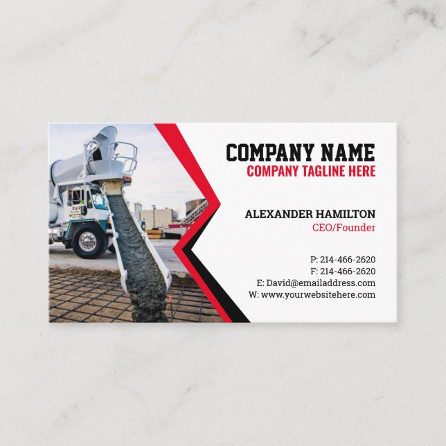 Tarjeta de trabajo de construcción (hormigón) Edit (Anverso)