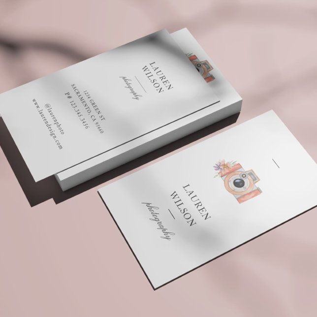 Tarjeta de trabajo de fotografía de cámara acuarel (Subido por el creador)